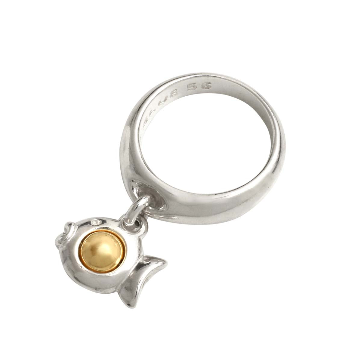 Bague Pampille Poisson Boule Doree