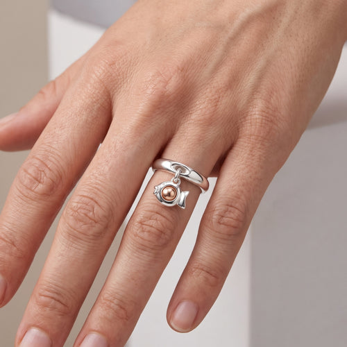 Bague Pampille Poisson Boule Rose