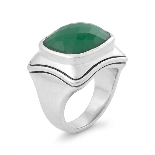 Chevalière Frida en Onyx Vert
