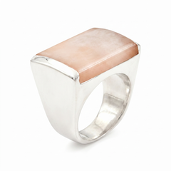 Bague Chevalière Quartz Rose