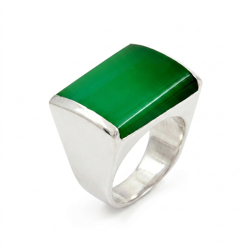 Bague Chevalière Onyx Vert