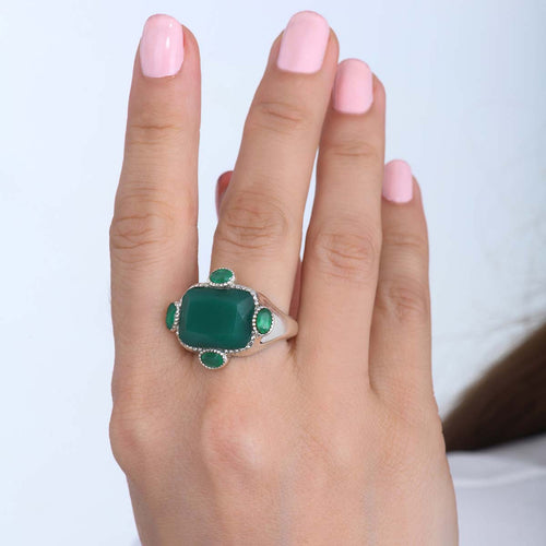 Frida Green Onyx Ring