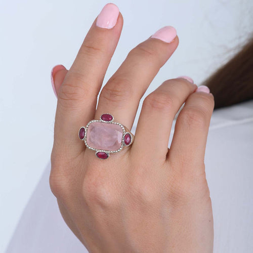 Frida Ruby Rose Quartz Ring