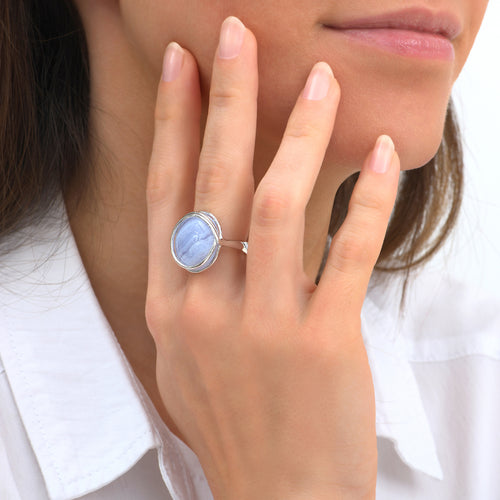 Chalcedony Swirl Ring