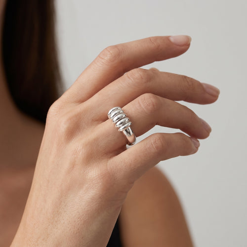 Bague Sabbia & Lucido Argent