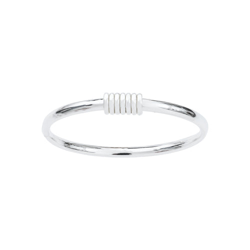 Sabbia &amp; Lucido Silver Bangle Bracelet