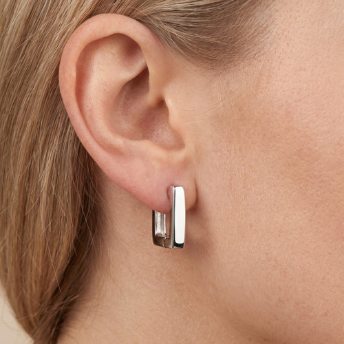 Square Hinged Hoop Earrings