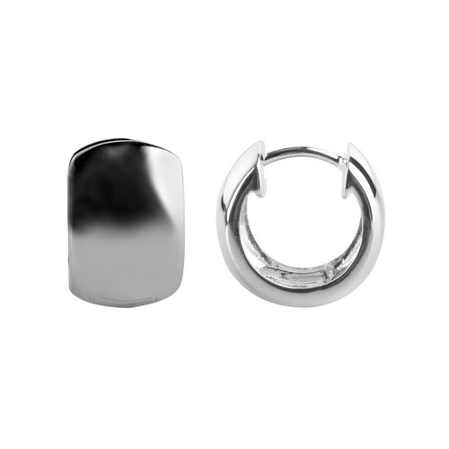 Wide and Domed Hinged Hoop Earrings