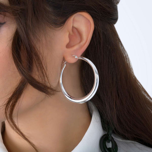 Flared Round Hoop Earrings