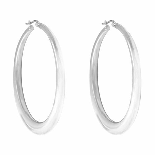 Flared Round Hoop Earrings