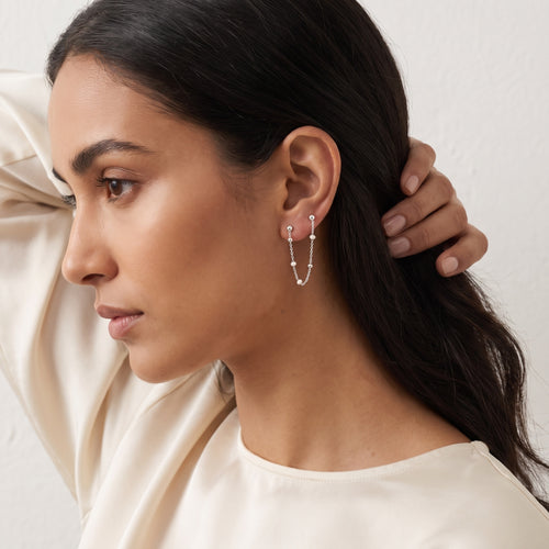 1/2 Boucles d'oreilles Aurora blanc