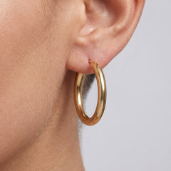 22mm Steel Hinged Hoop Earrings