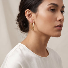 22mm Steel Hinged Hoop Earrings