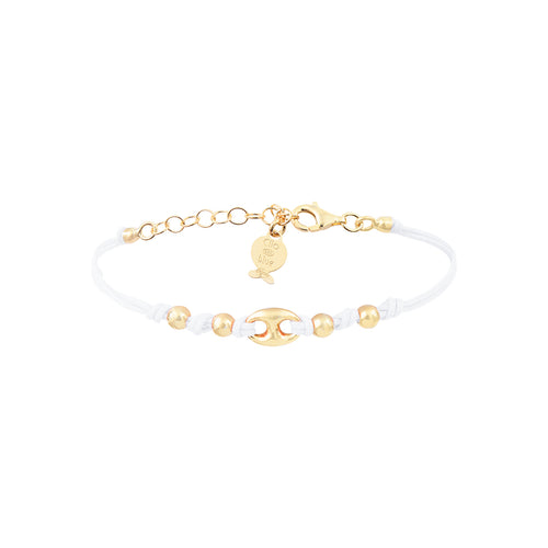 Gold Coffee Bean Link Bracelet