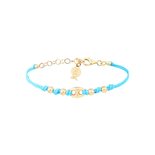 Gold Coffee Bean Link Bracelet