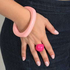 Lara bangle in pink acetate