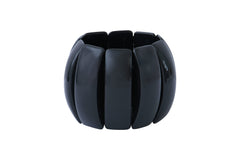 Vera bracelet in black acetate mounted on elastic cable