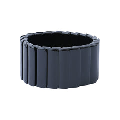 Bracelet Vera en acétate noir monté sur cable elastique