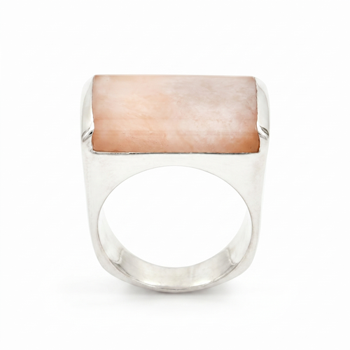 Bague Chevalière Quartz Rose