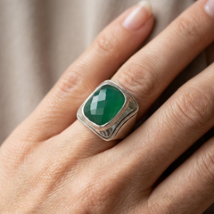 Chevalière Frida en Onyx Vert