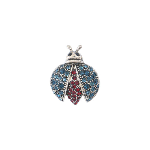 Broche Coccinelle Bleu Rouge