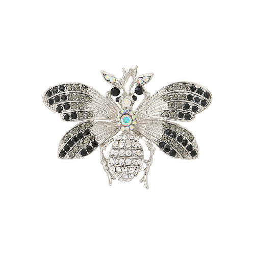 Broche Papillon Blanc Noir