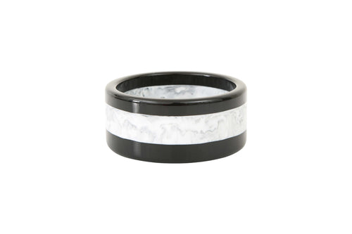 Bracelet jonc acétate noir blanc