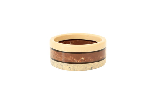 Bracelet jonc acétate beige marron noir