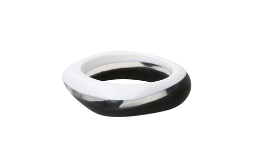 Bracelet jonc acétate noir blanc