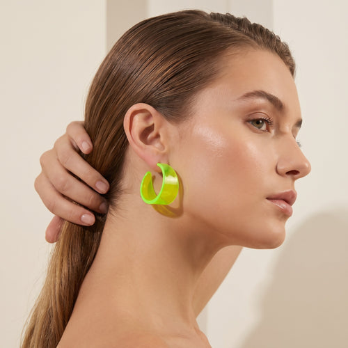 Boucles d'oreilles acrylique acier
