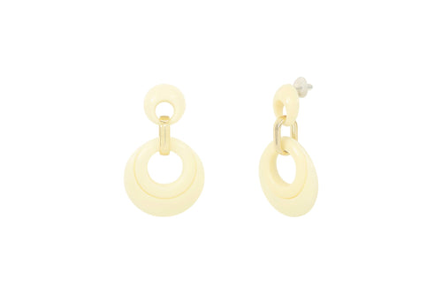 Boucles d'oreilles acier acétate crême et Or