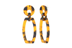 Boucles d'oreilles acier acétate écaille de tortue