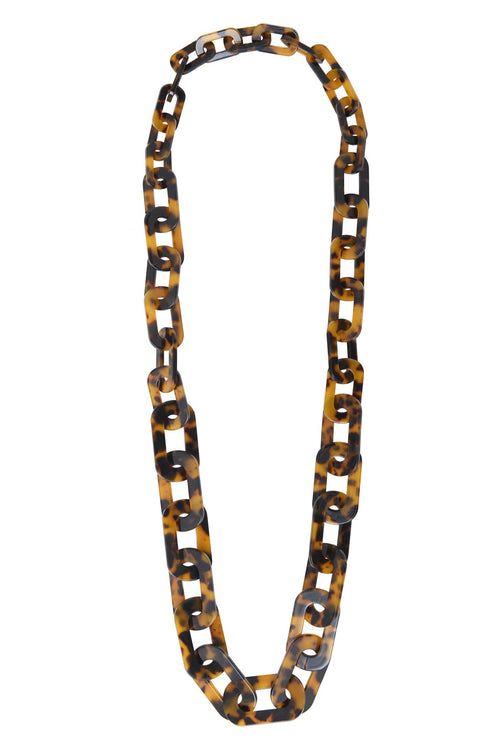 Seventies Tortoiseshell Acetate Long Necklace