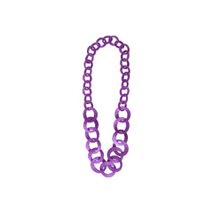 Sautoir Seventies Acétate Mailles Rondes Mauve