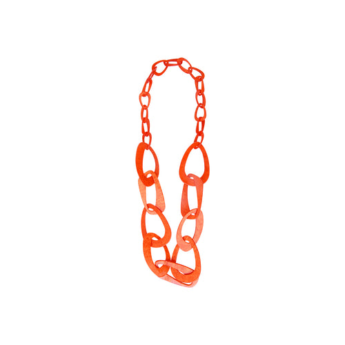 Seventies Orange Acetate Long Necklace