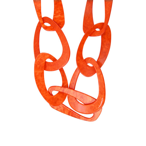 Seventies Orange Acetate Long Necklace