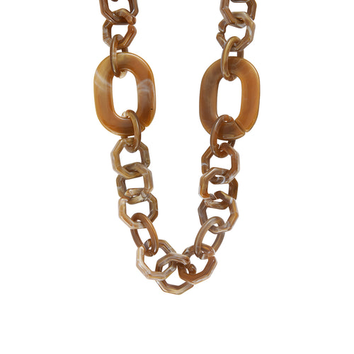 Seventies Brown Acetate Long Necklace