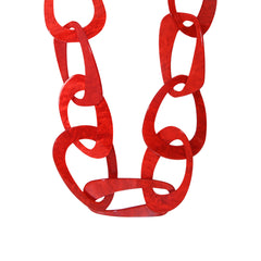 Seventies Red Acetate Long Necklace