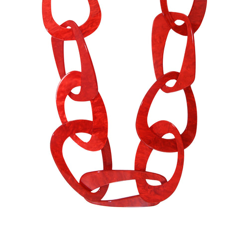 Seventies Red Acetate Long Necklace