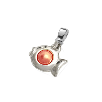 Pendentif Poisson Boule Dorée Rose
