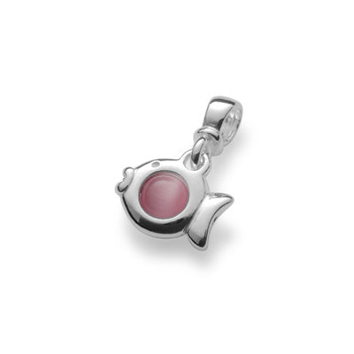 Pendentif Poisson Boule Verre Rose
