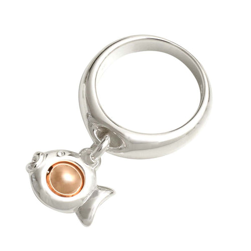 Bague Pampille Poisson Boule Rose