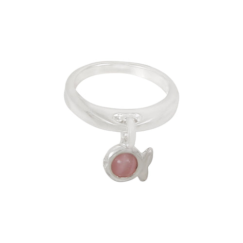 Tiny Fish Ring Pink