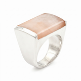 Bague Chevalière Quartz Rose