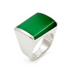 Bague Chevalière Onyx Vert