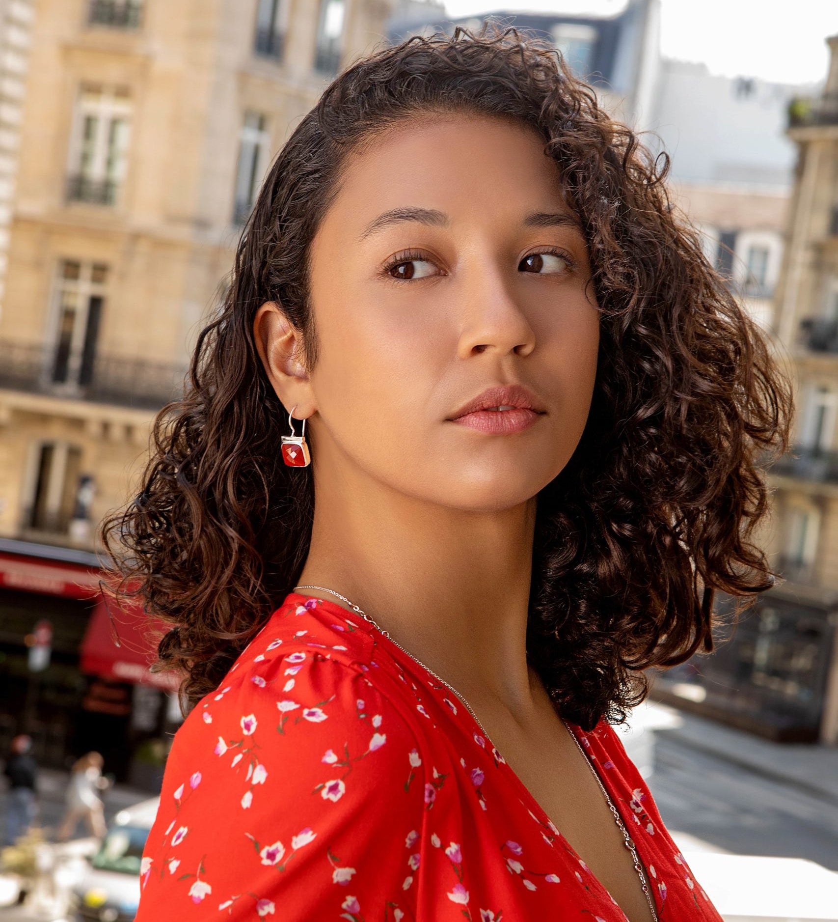 Boucles d'oreilles La Pompadour Cornaline