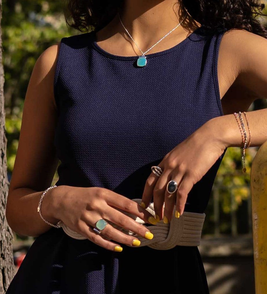 Collier La Pompadour Calcédoine