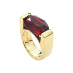 Bague Joséphine Dorée Quartz Rouge