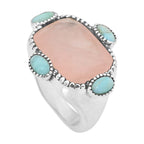 Frida Larimar Rose Quartz Ring