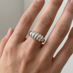 Bague Sabbia & Lucido Argent
